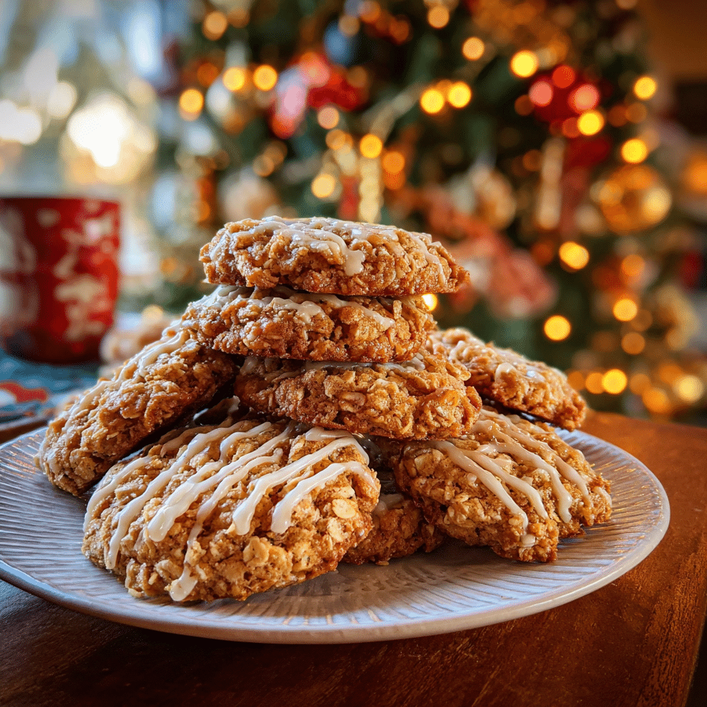 Ginger Oatmeal Christmas Cookies