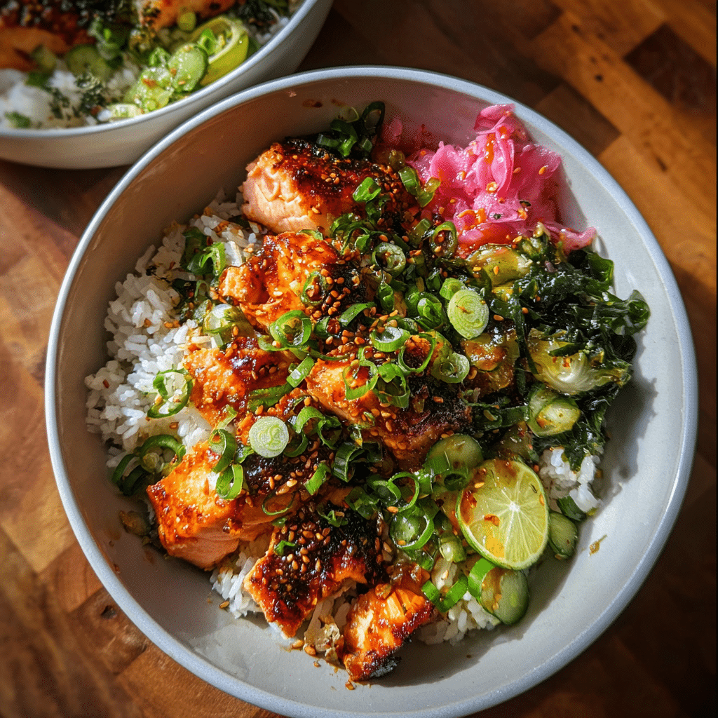 Ginger-Scallion Salmon Bowls