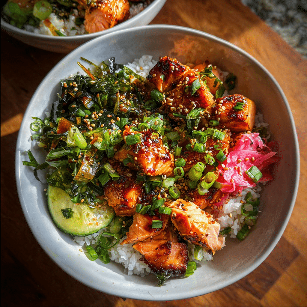 Ginger-Scallion Salmon Bowls