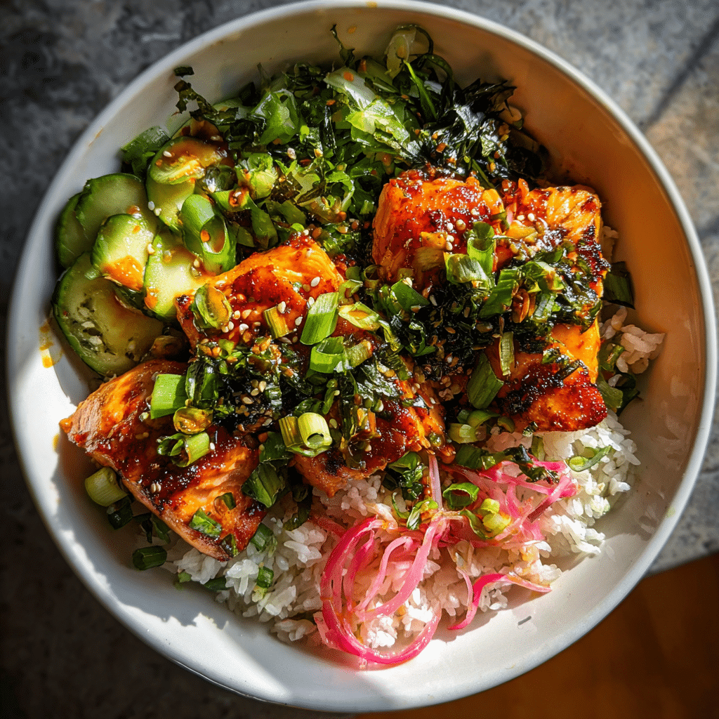 Ginger-Scallion Salmon Bowls