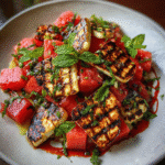 Grilled Halloumi Watermelon Salad