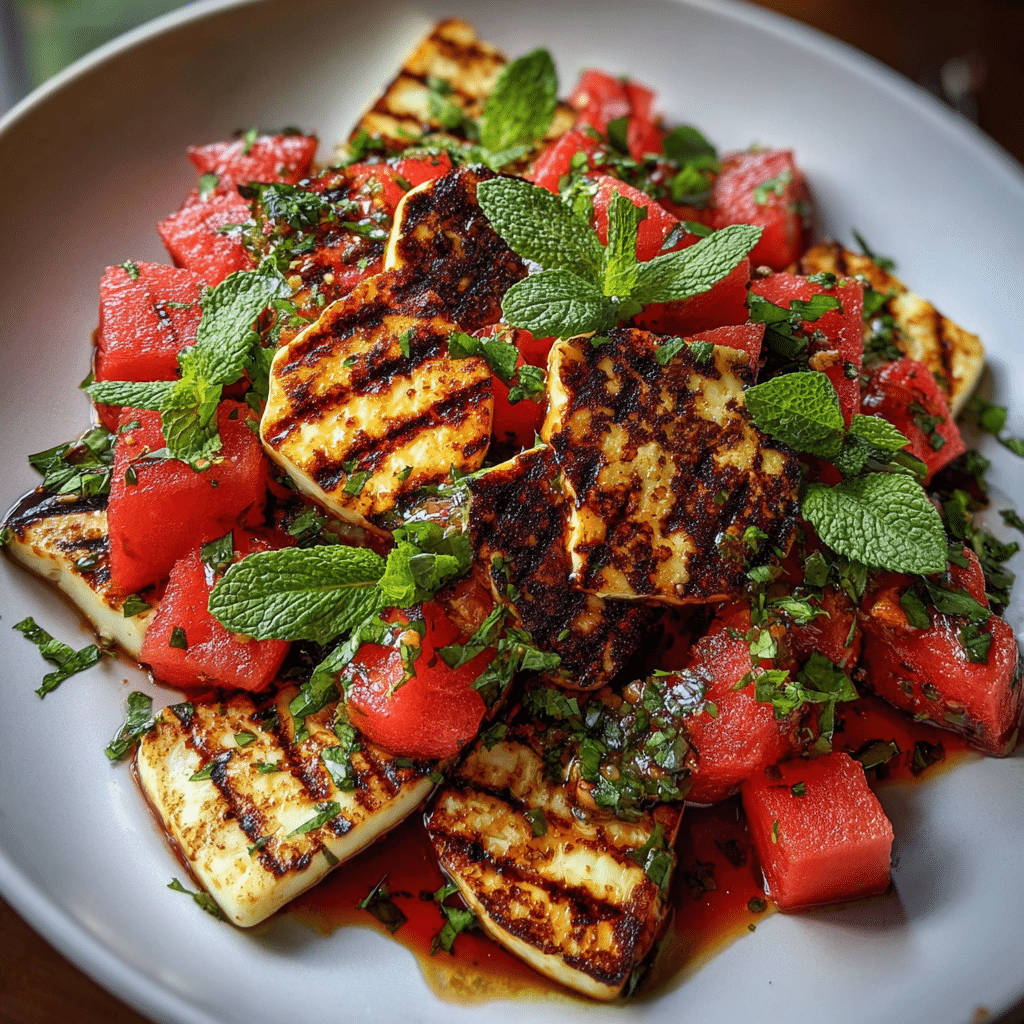 Grilled Halloumi Watermelon Salad