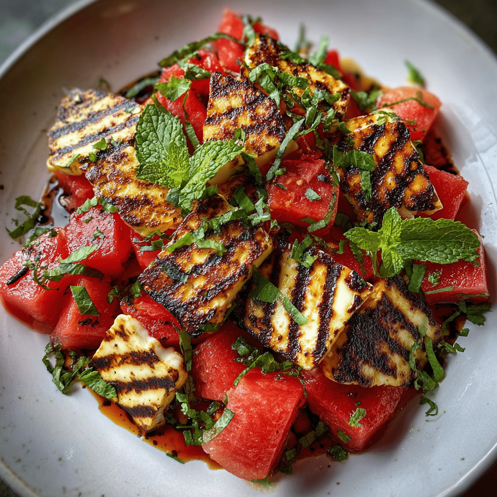 Grilled Halloumi Watermelon Salad