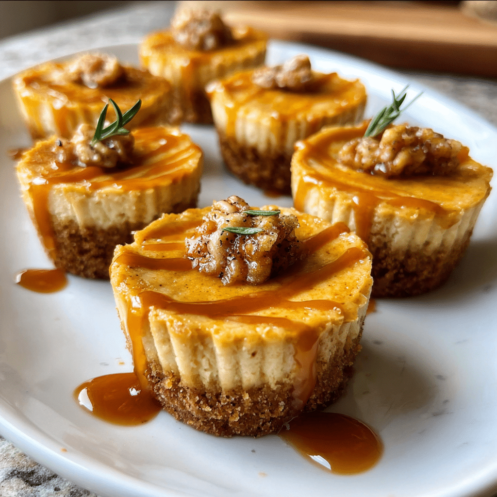Mini Pumpkin-Tahini Cheesecakes
