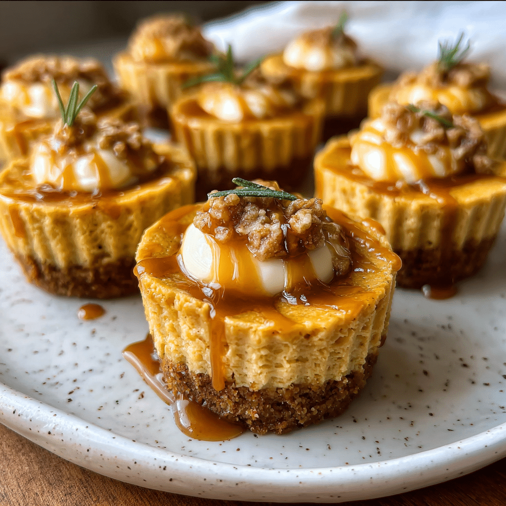 Mini Pumpkin-Tahini Cheesecakes
