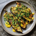 Miso-Roasted Eggplant with Turmeric-Tahini Sauce