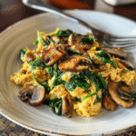Mushroom Spinach Scrambled Eggs