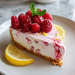 No-Bake Lemon Raspberry Cheesecake