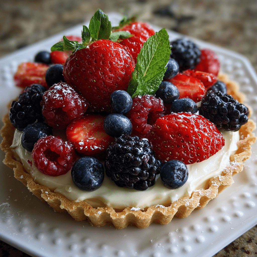 No-Bake Mixed Berry Mascarpone Tart 