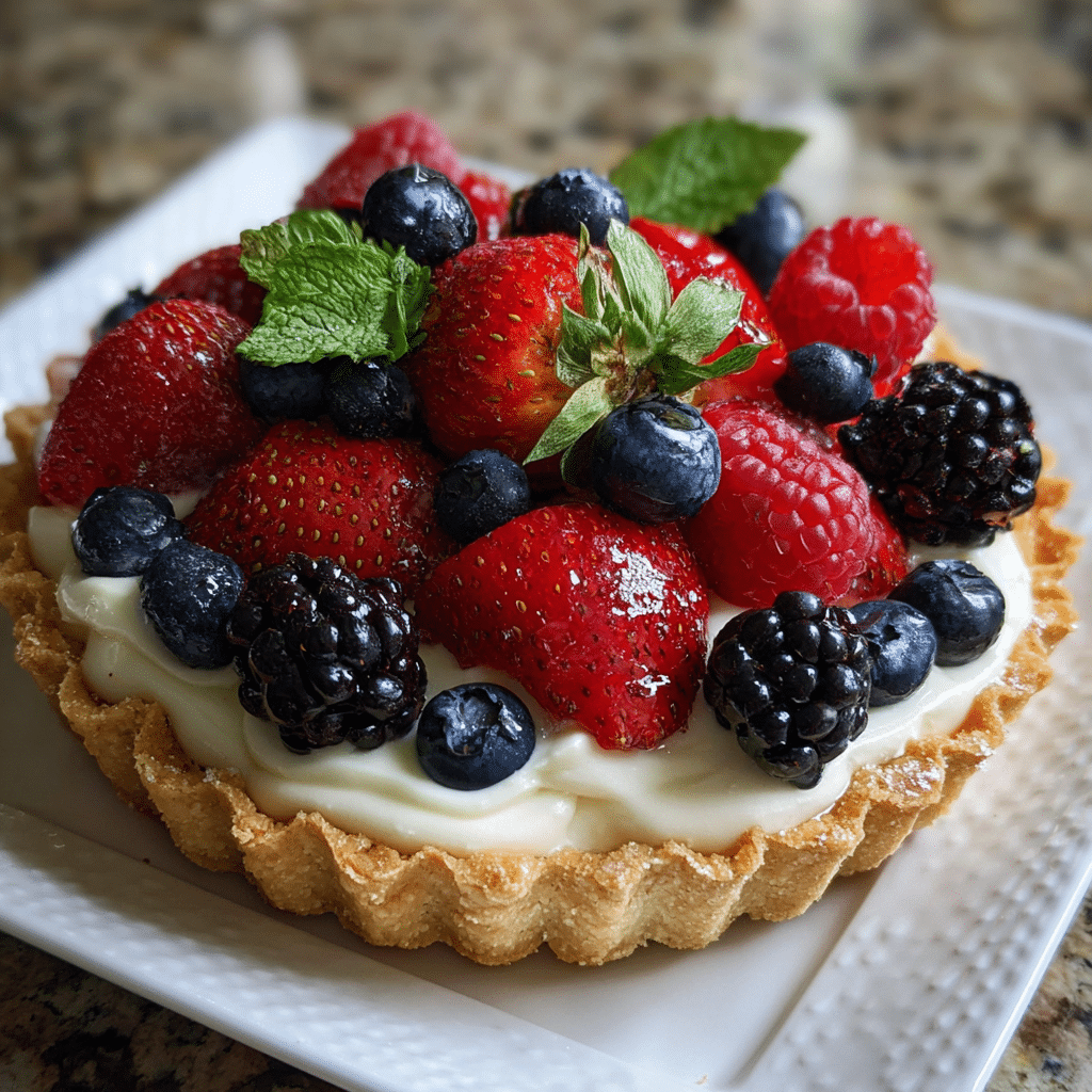 No-Bake Mixed Berry Mascarpone Tart 