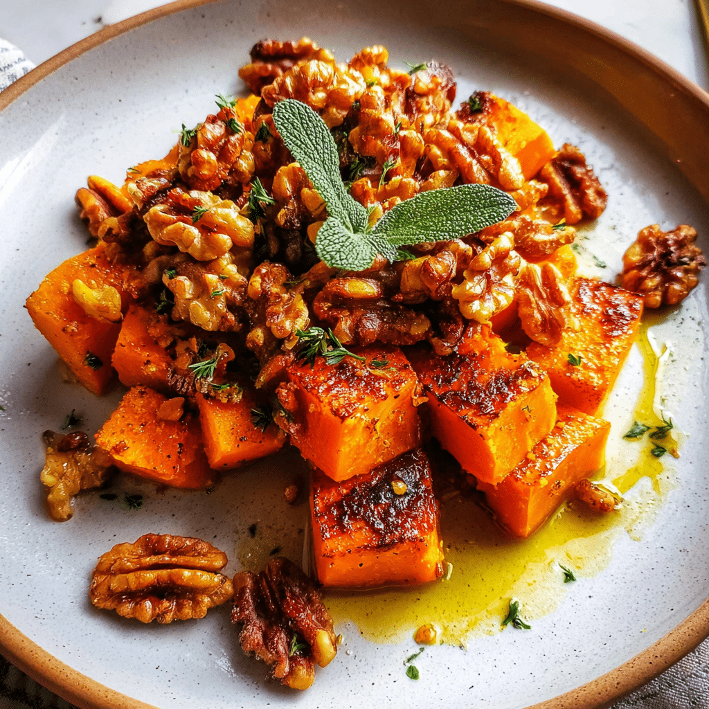 Roasted Butternut Squash with Candied Walnuts