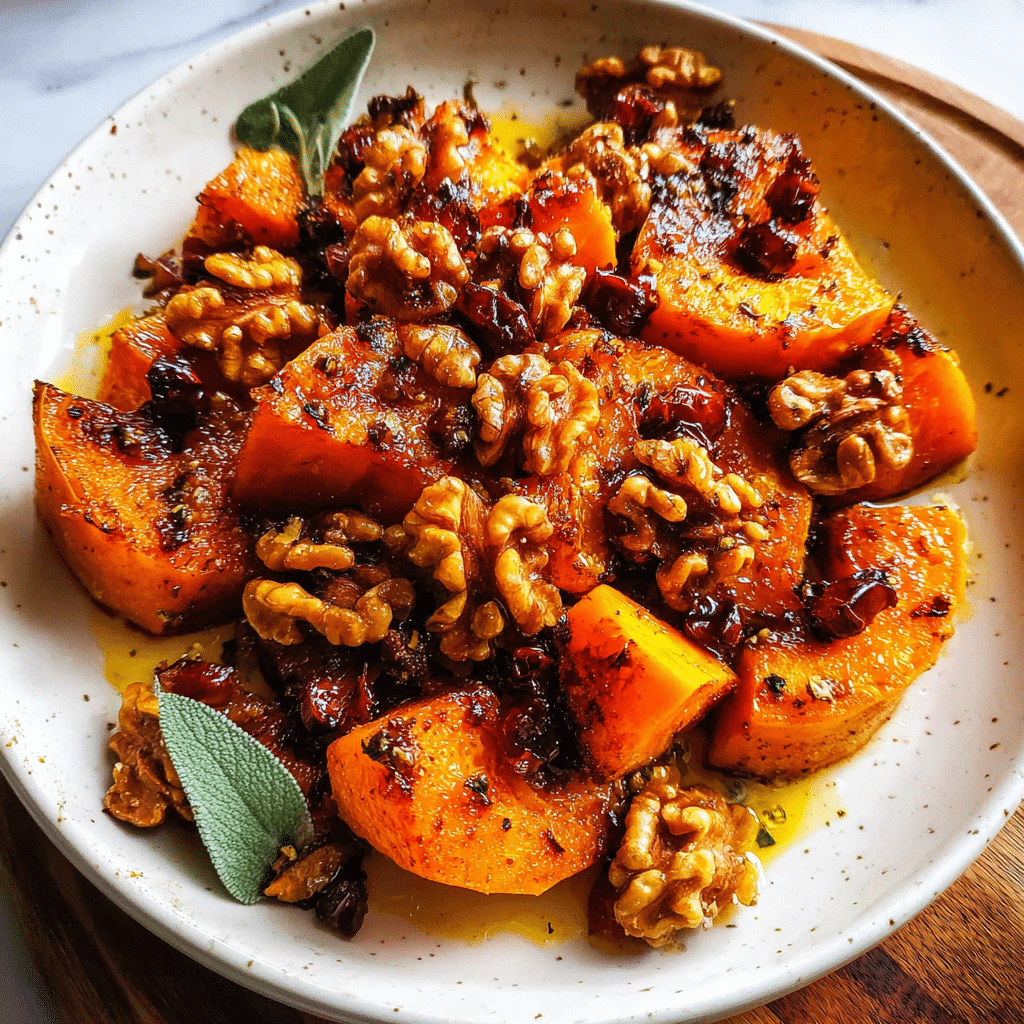 Roasted Butternut Squash with Candied Walnuts
