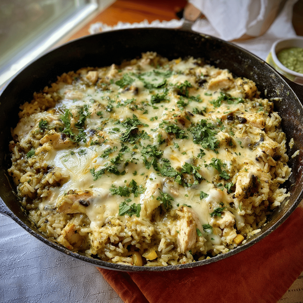 Salsa Verde Chicken & Rice Skillet