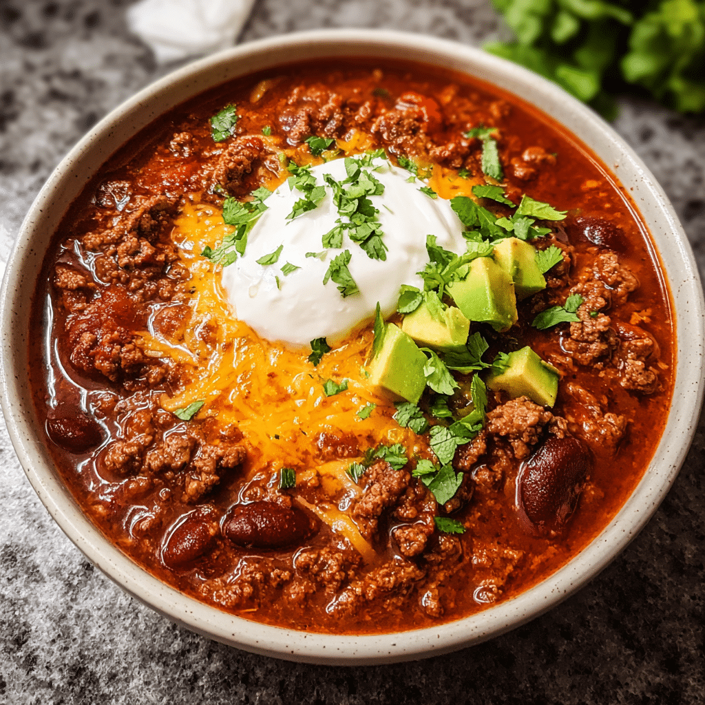 Stovetop Ground Beef Chili