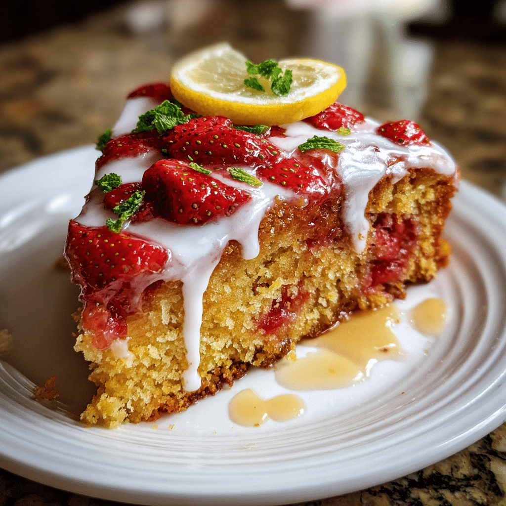 Strawberry-Lemon Cardamom Brunch Cake
