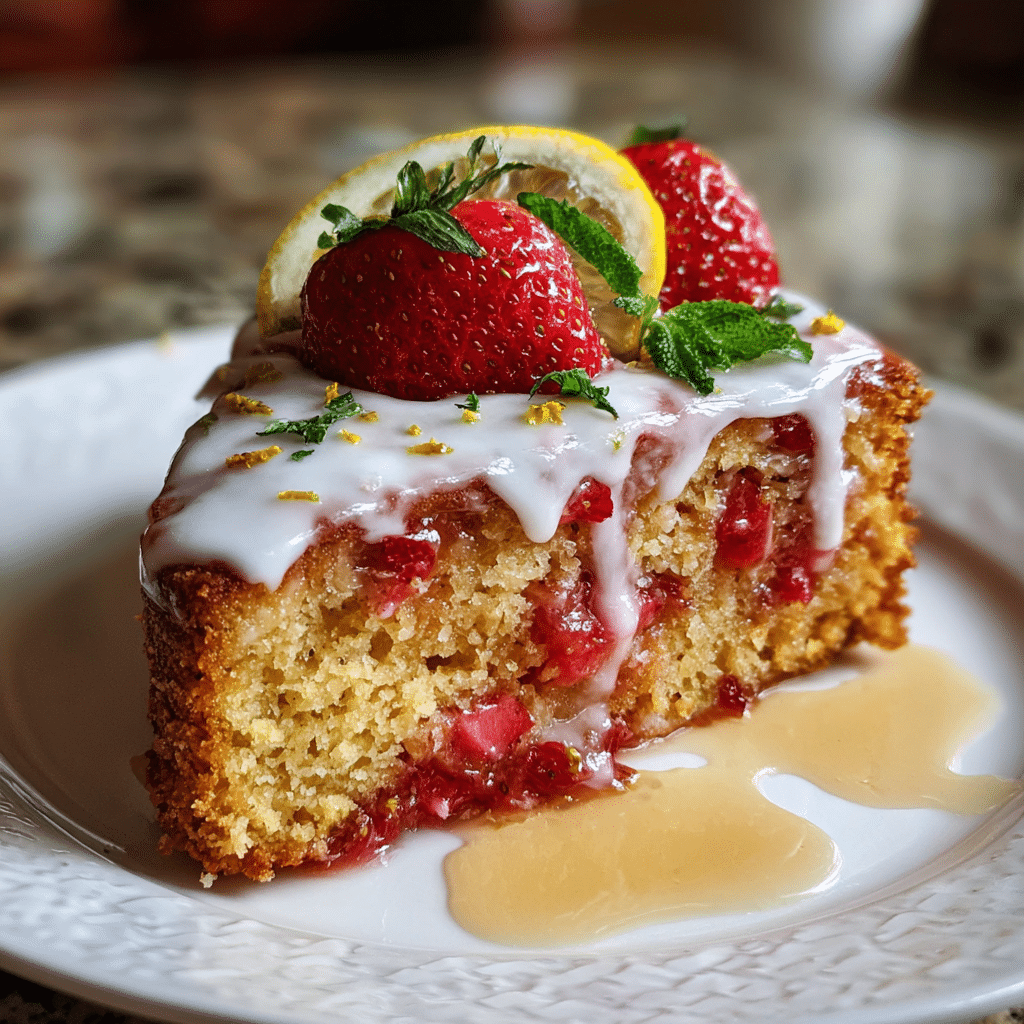 Strawberry-Lemon Cardamom Brunch Cake