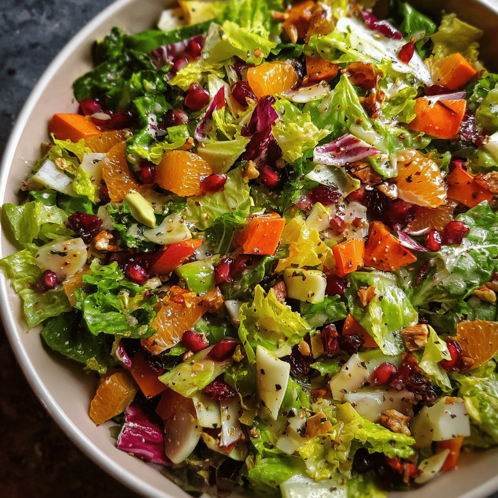 Winter Chopped Salad with White Balsamic Dressing