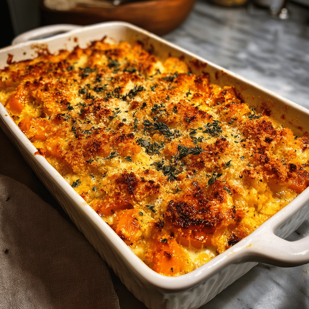 cheesy butternut squash casserole