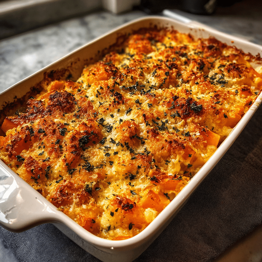 cheesy butternut squash casserole