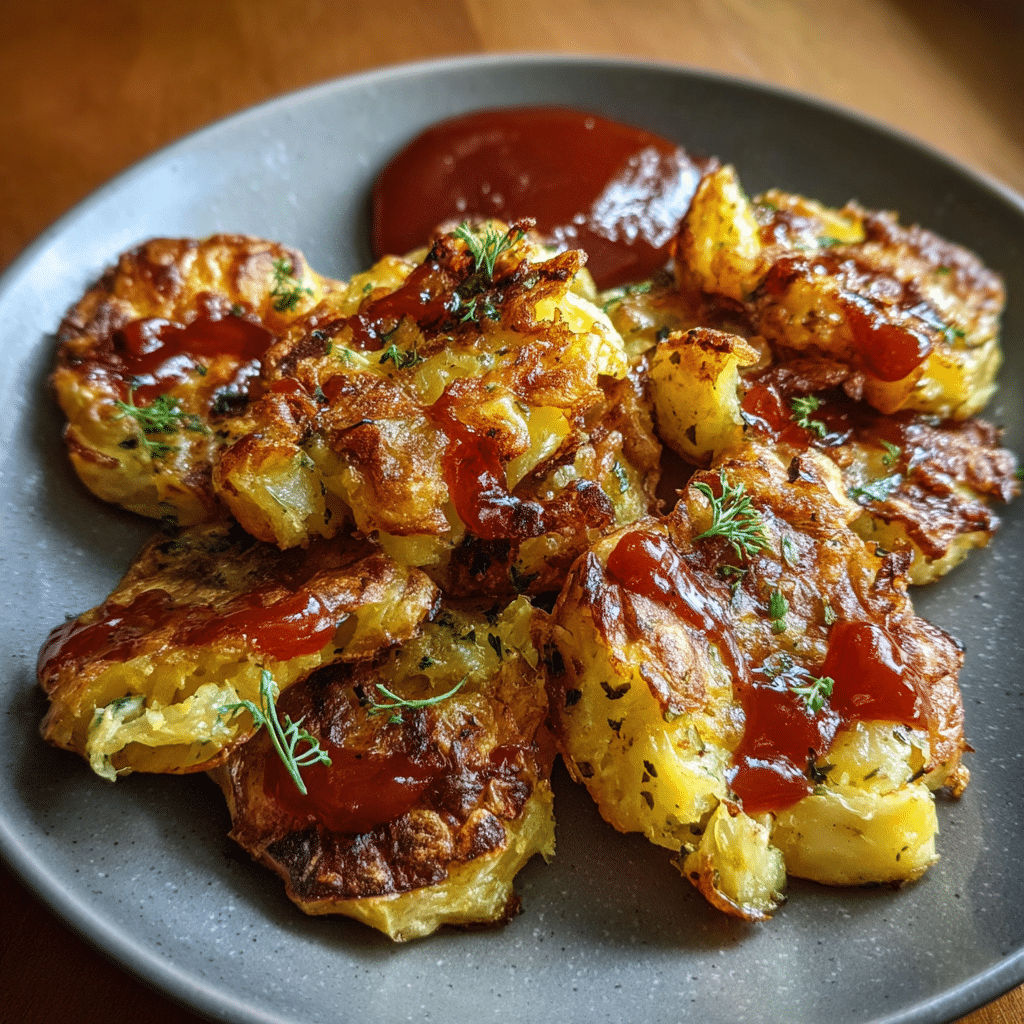 salt and vinegar smashed potatoes