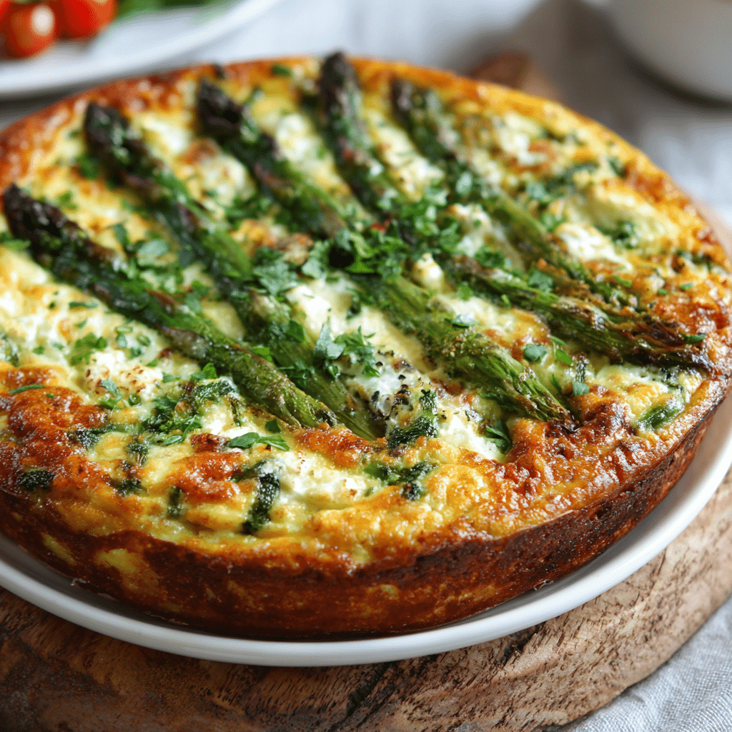 Asparagus Cottage Cheese Crustless Quiche