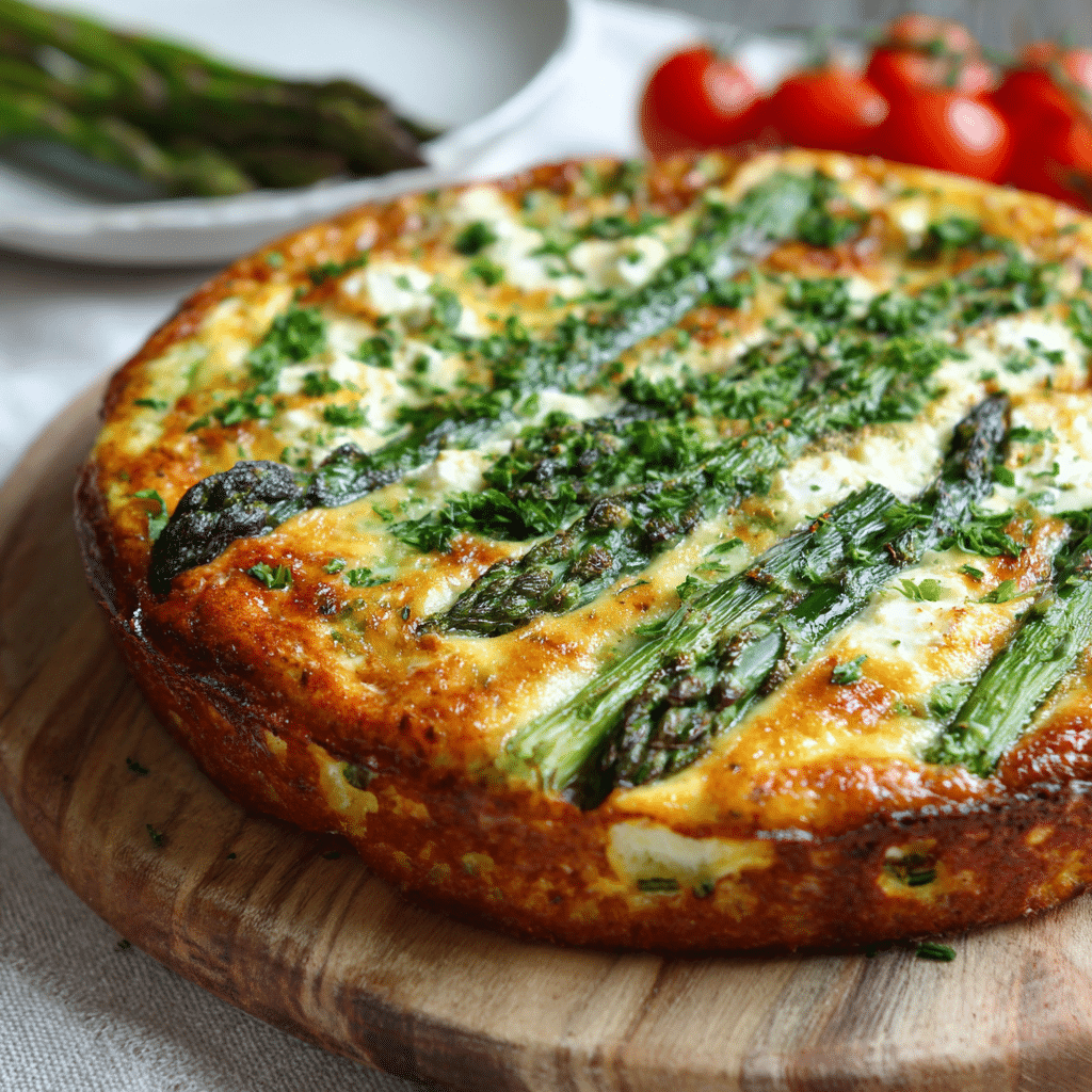 Asparagus Cottage Cheese Crustless Quiche