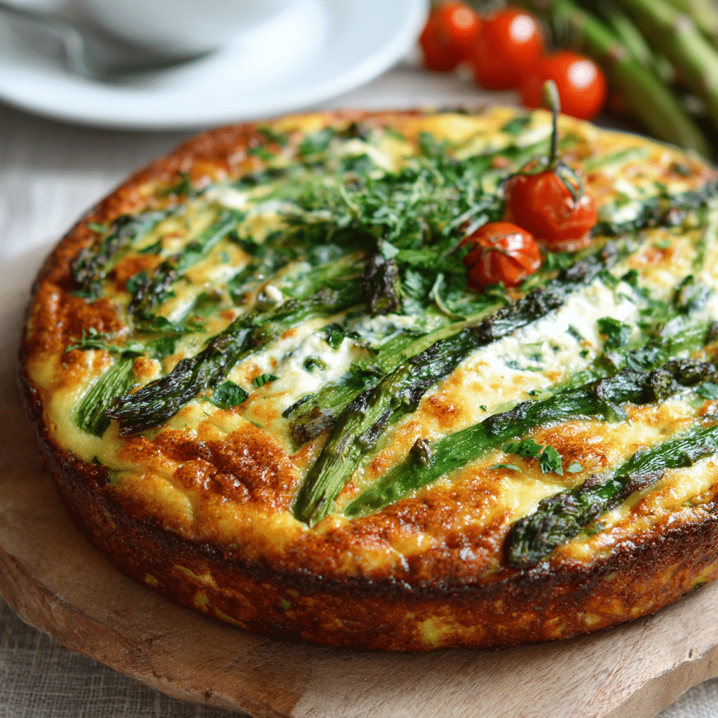 Asparagus Cottage Cheese Crustless Quiche