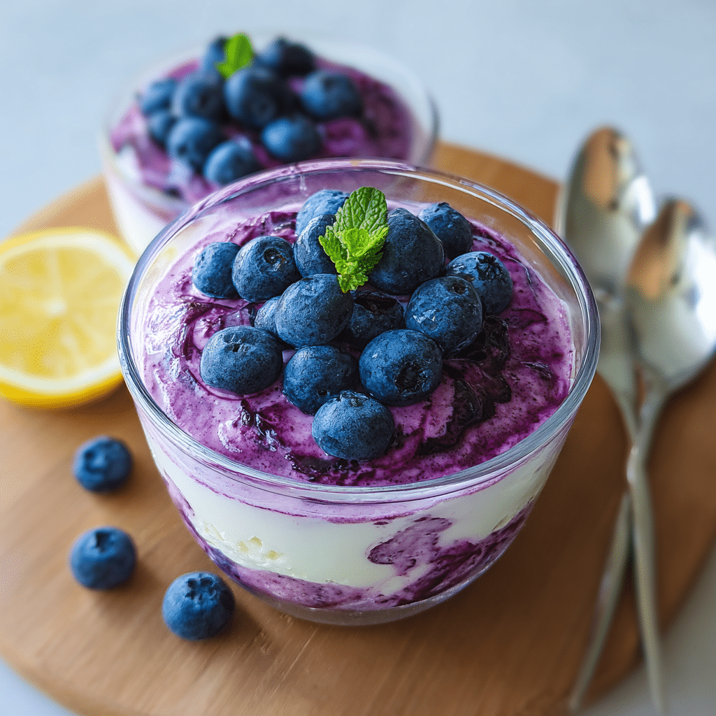 Blueberry Cottage Cheese Mousse