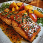 Bourbon Peach Roasted Salmon
