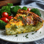 Broccoli Cheddar Crustless Cottage Cheese Quiche
