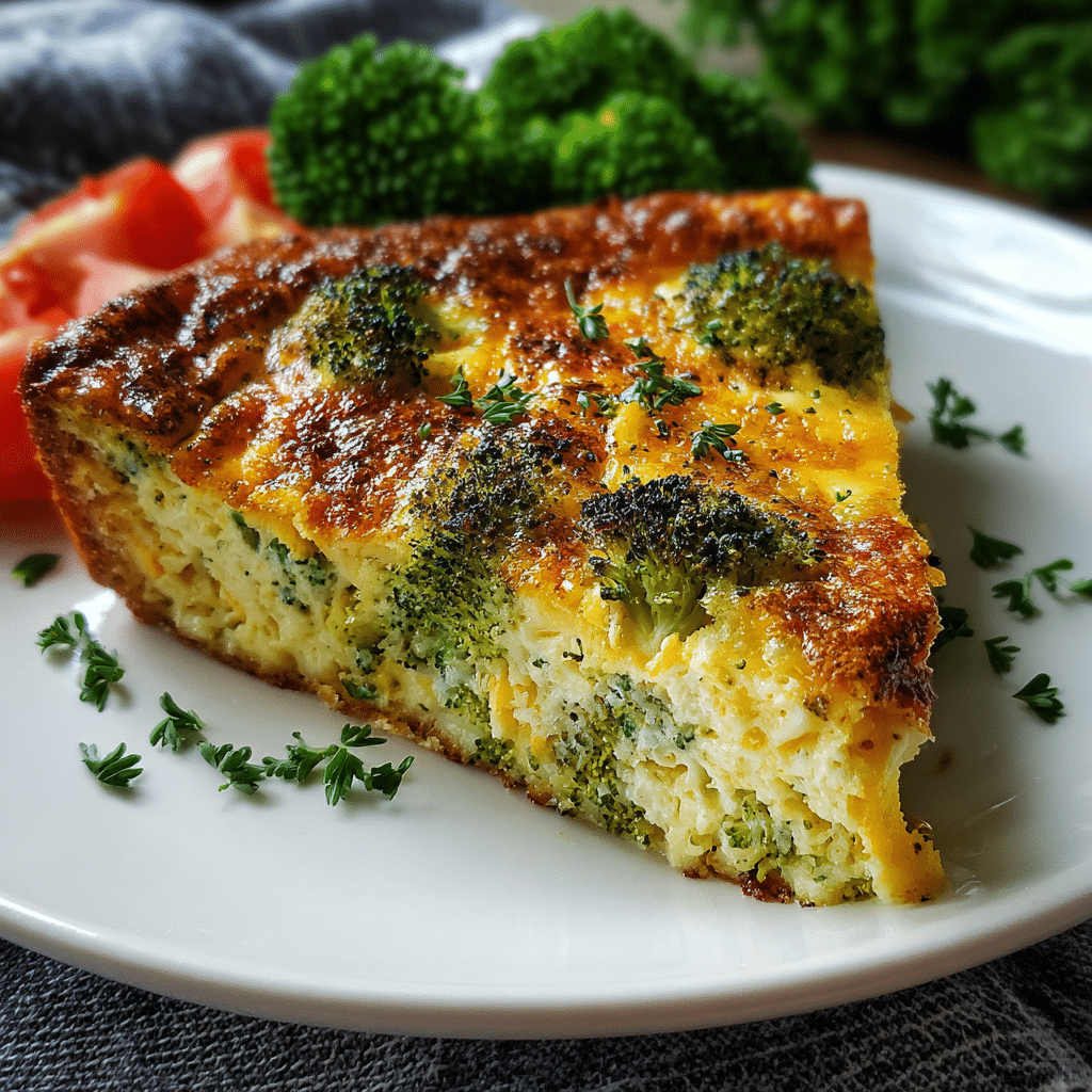 Broccoli Cheddar Crustless Cottage Cheese Quiche