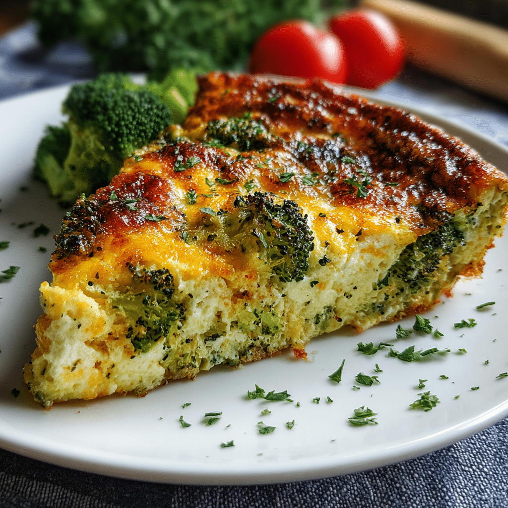 Broccoli Cheddar Crustless Cottage Cheese Quiche