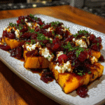 Caramelized Butternut Squash with Ricotta and Cranberry-Honey Drizzle