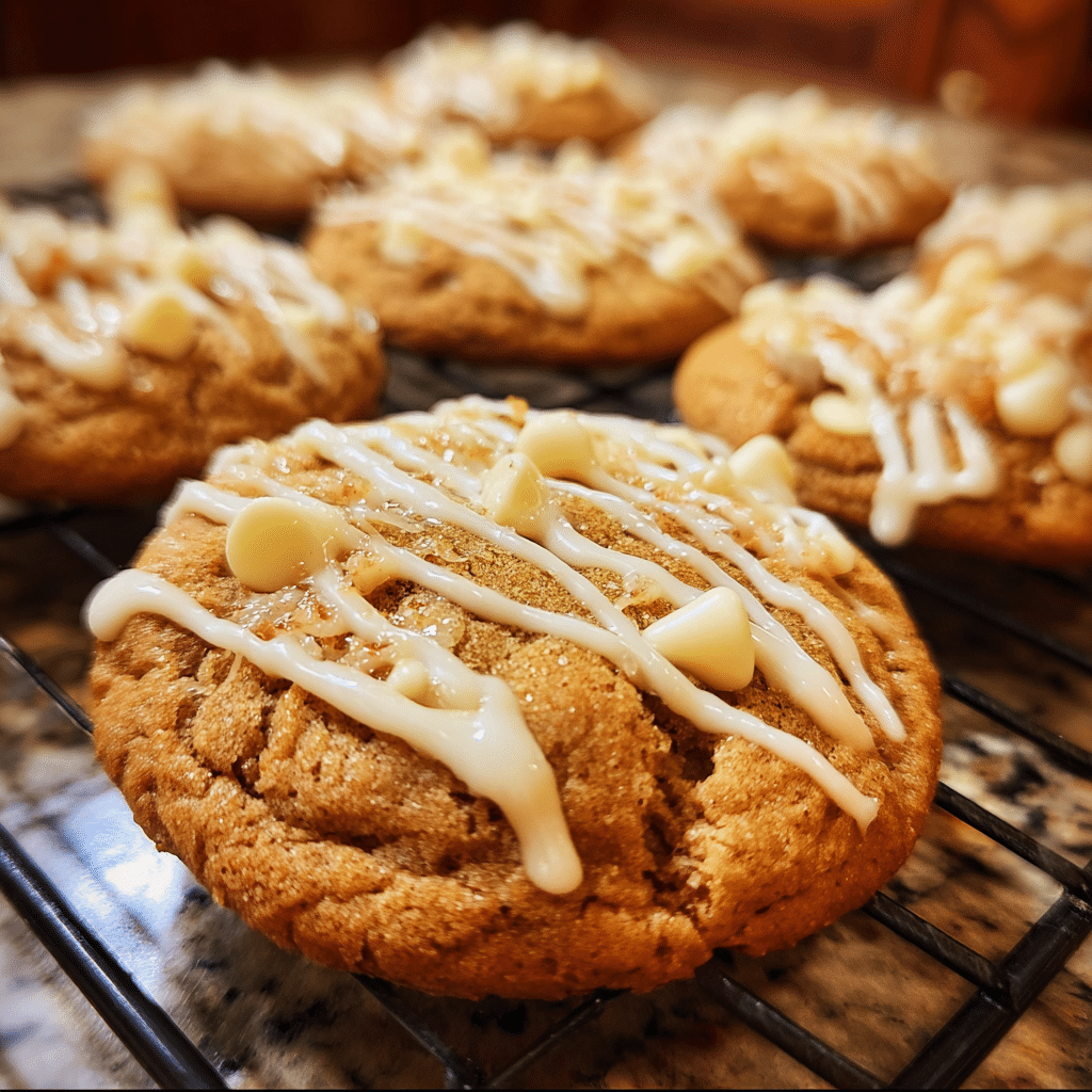 Chewy Maple Cinnamon Cookies with White Chocolate