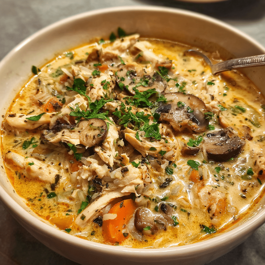 Chicken Mushroom  Wild Rice Soup 