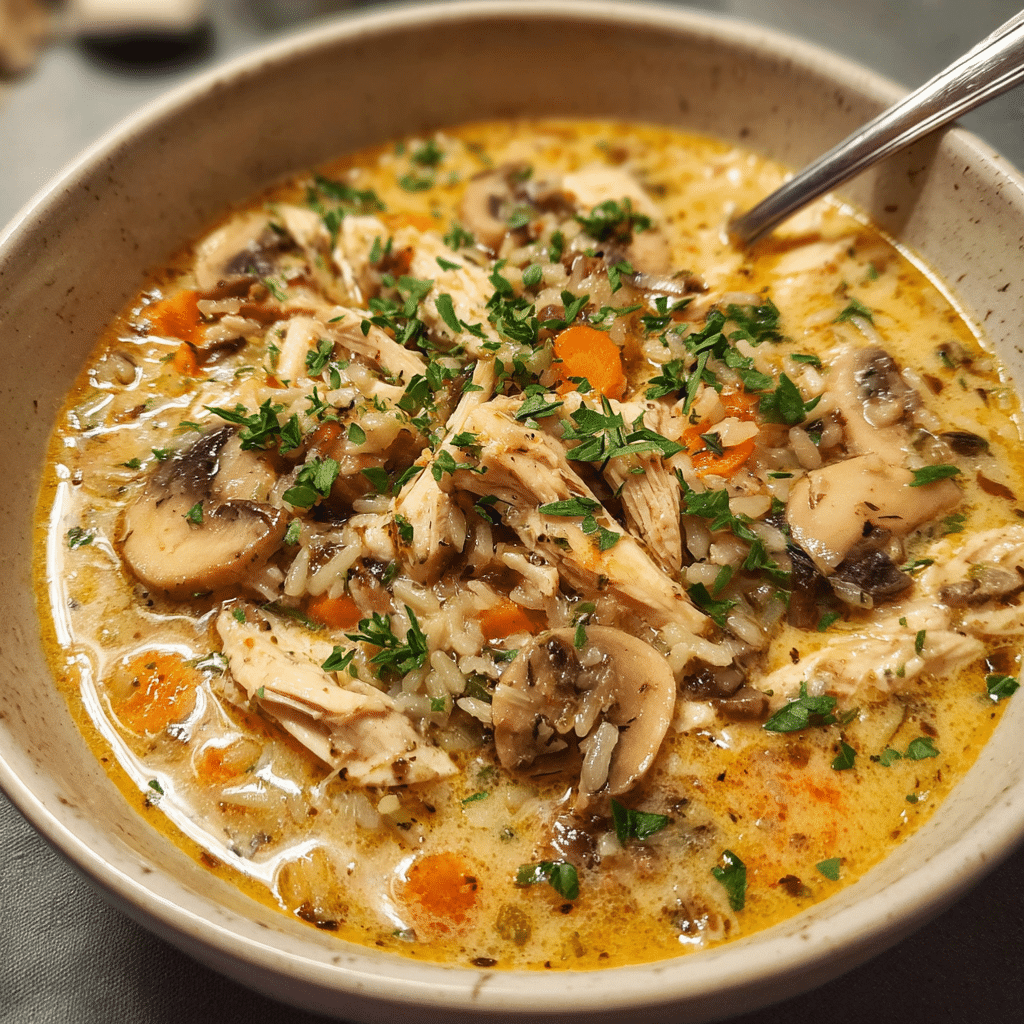 Chicken Mushroom  Wild Rice Soup 