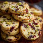 Cranberry Pistachio Shortbread Cookies