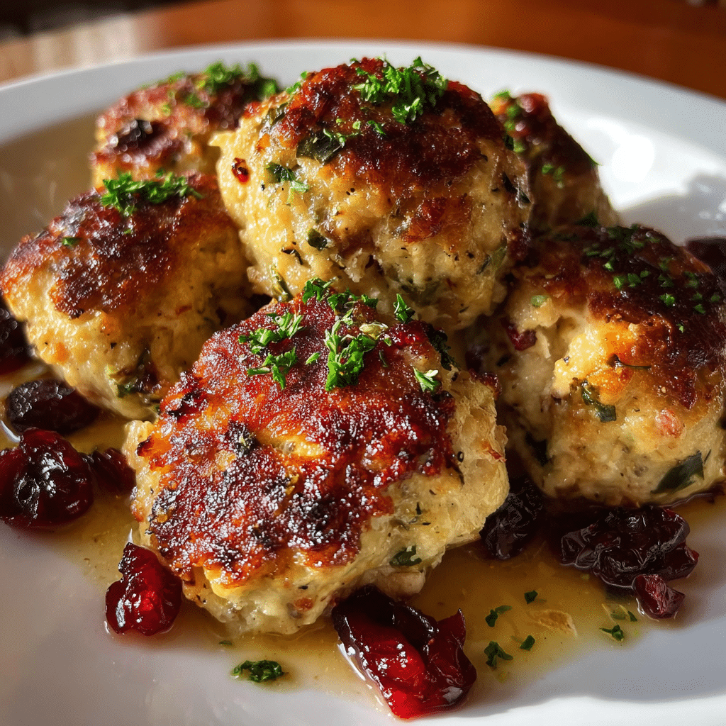 Cranberry Turkey Stuffing Balls