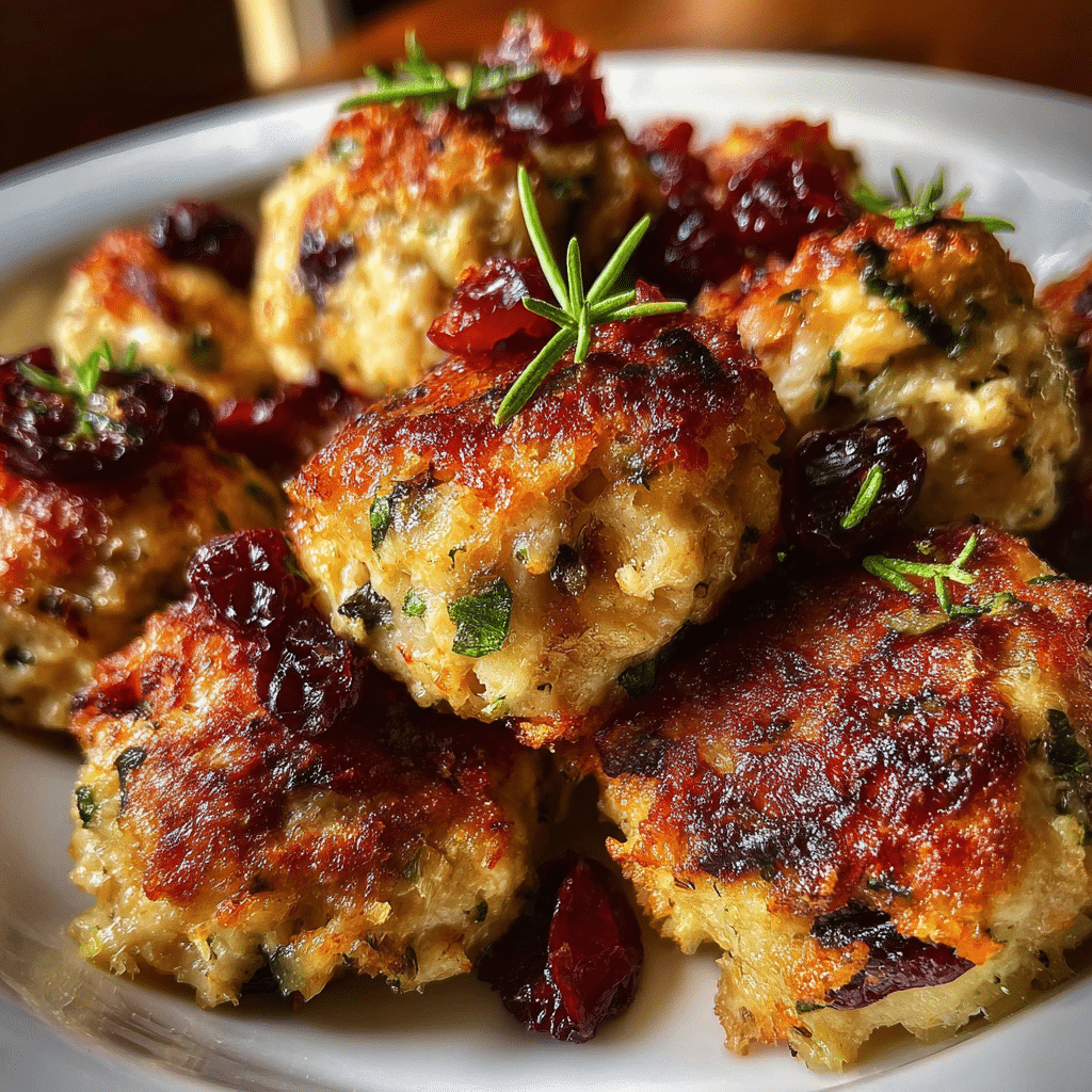 Cranberry Turkey Stuffing Balls