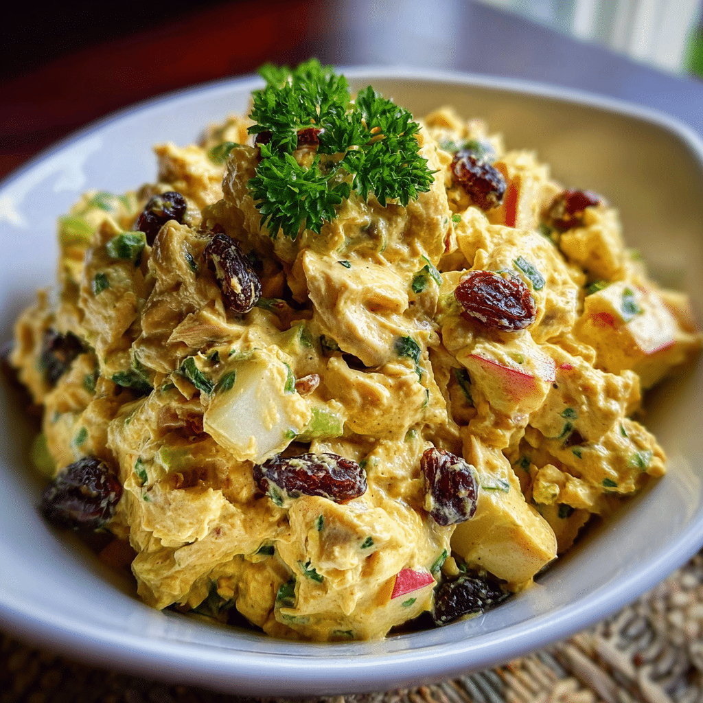 Curried Chicken Salad with Raisins & Apples