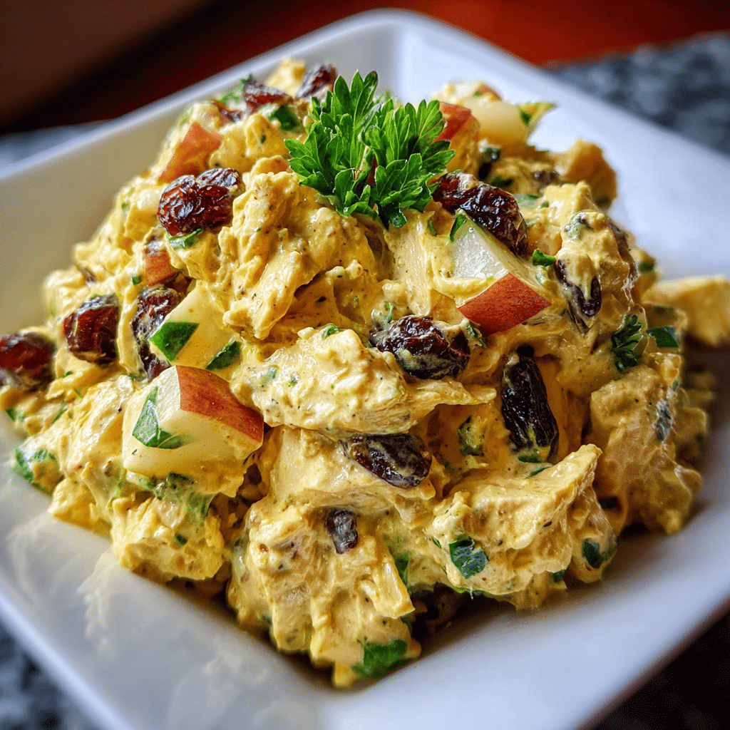 Curried Chicken Salad with Raisins & Apples