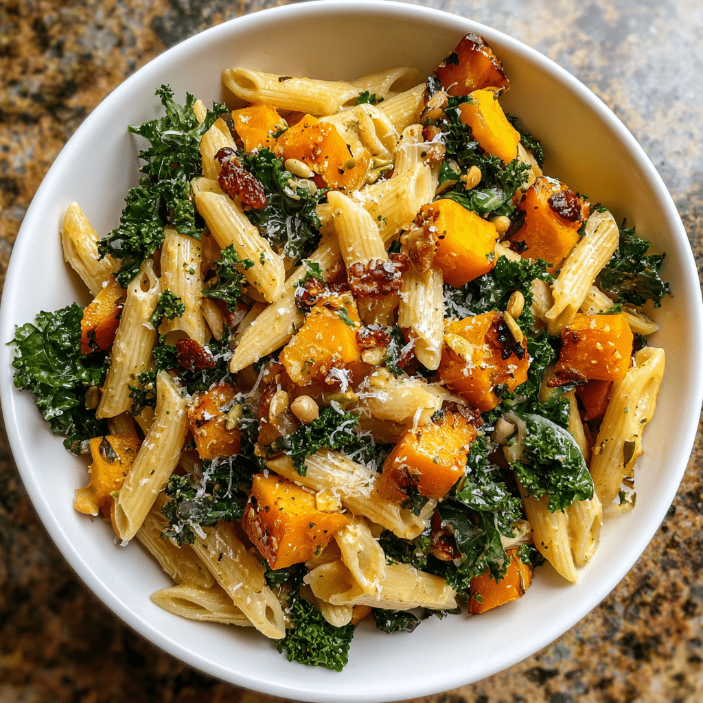 Fall Kale and Butternut Squash Pasta Salad