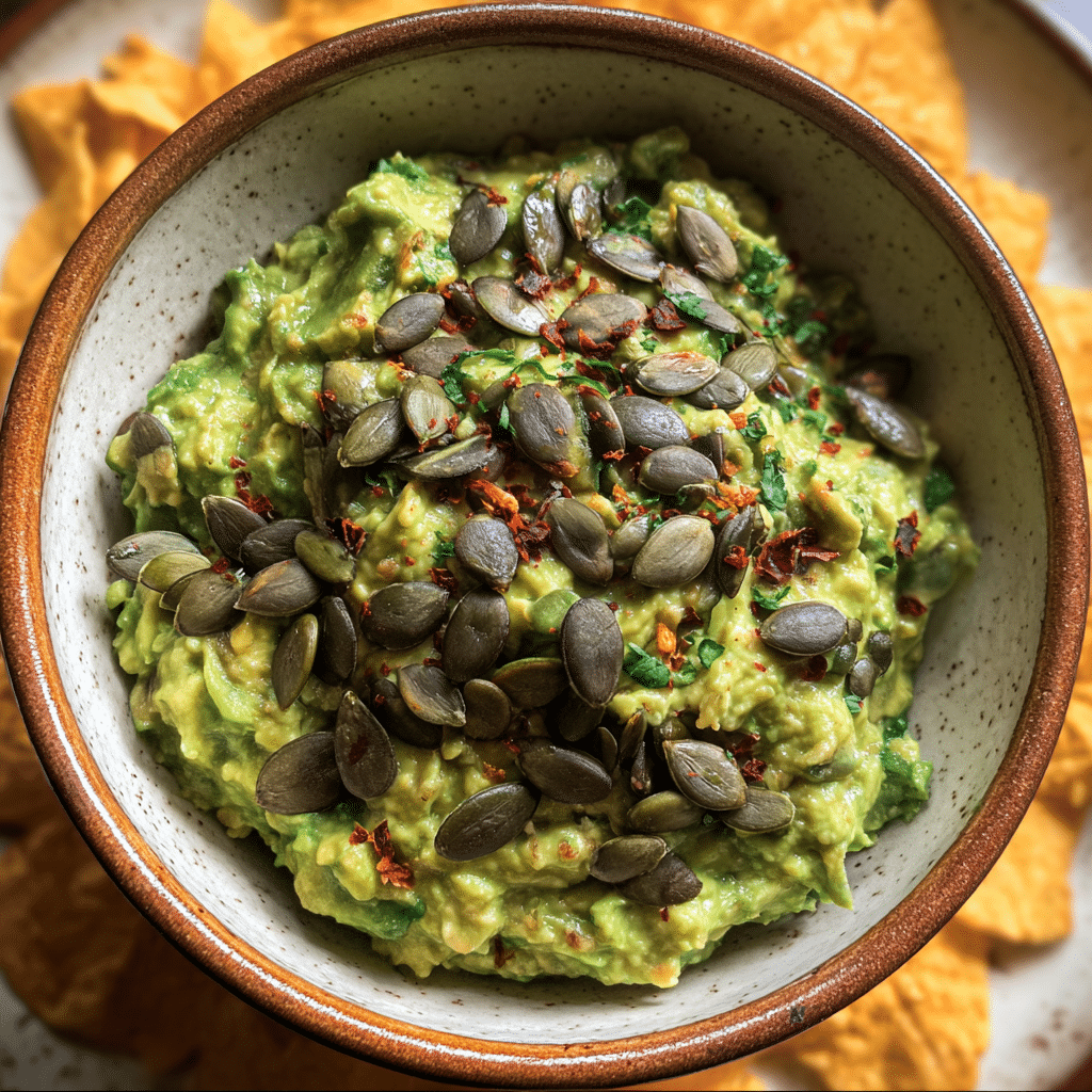 Guacamole with Roasted Pumpkin Seeds