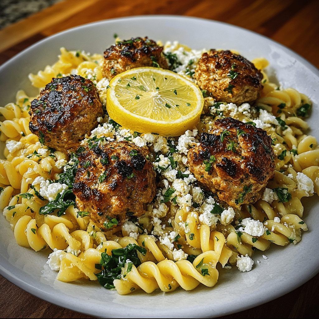 Lemon Chicken Feta Meatballs