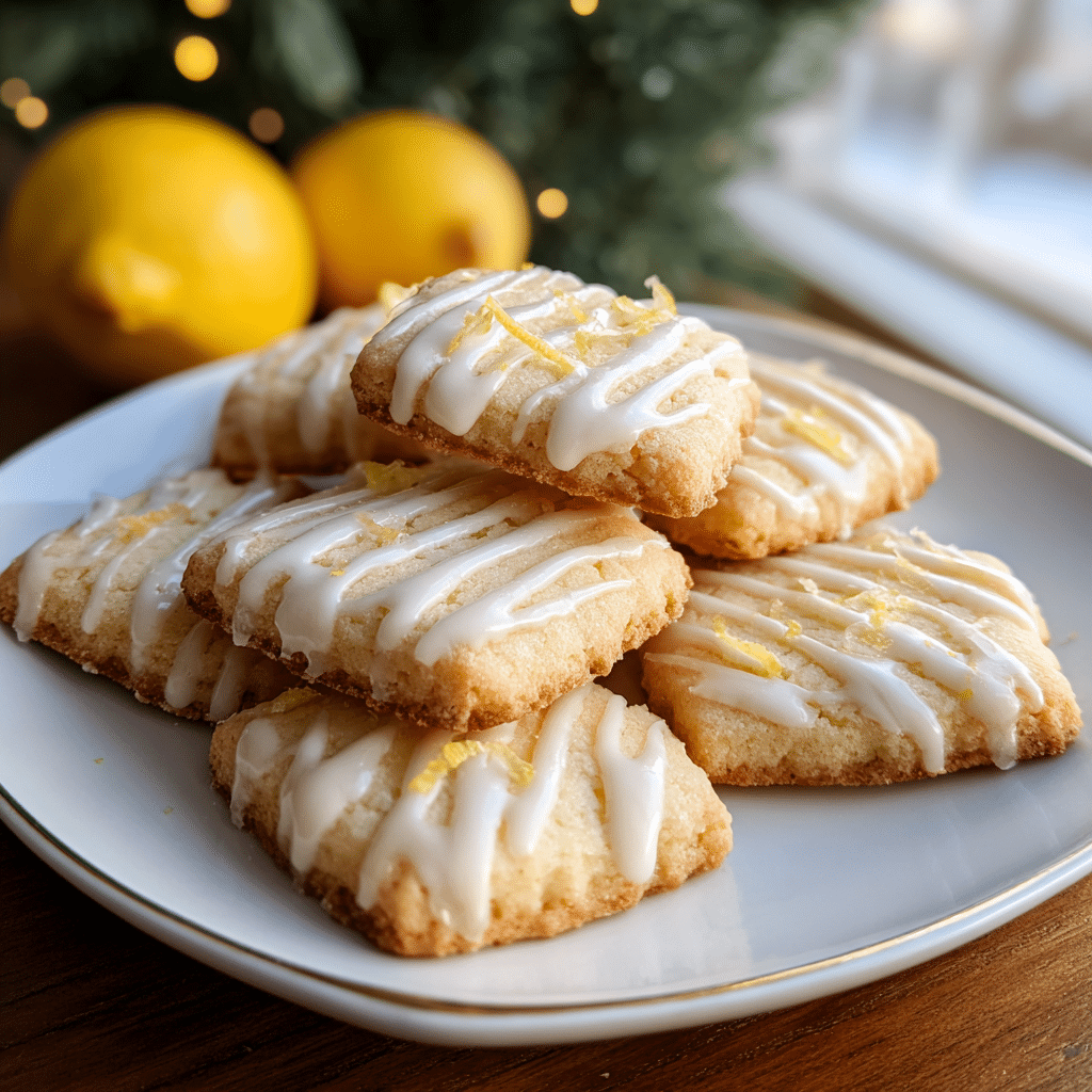Lemon Glazed Shortbread Cookies
