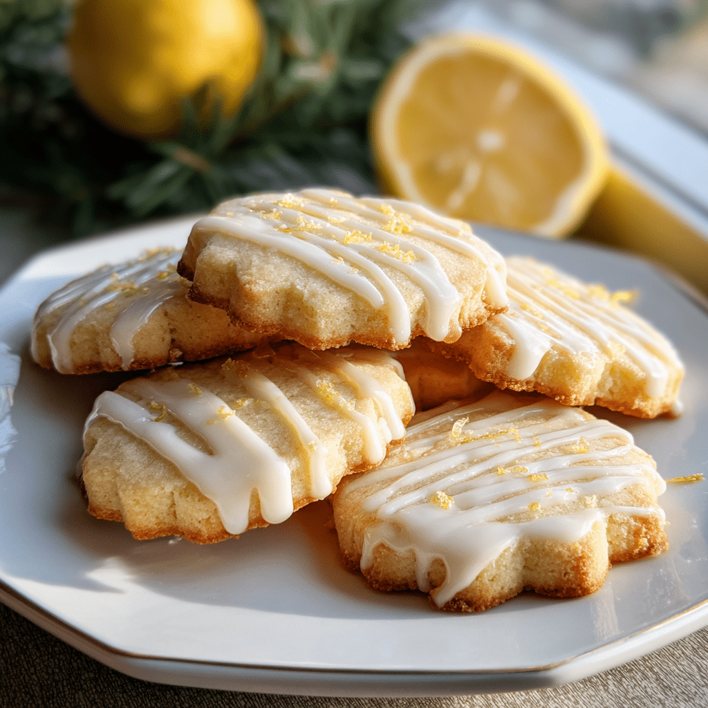 Lemon Glazed Shortbread Cookies