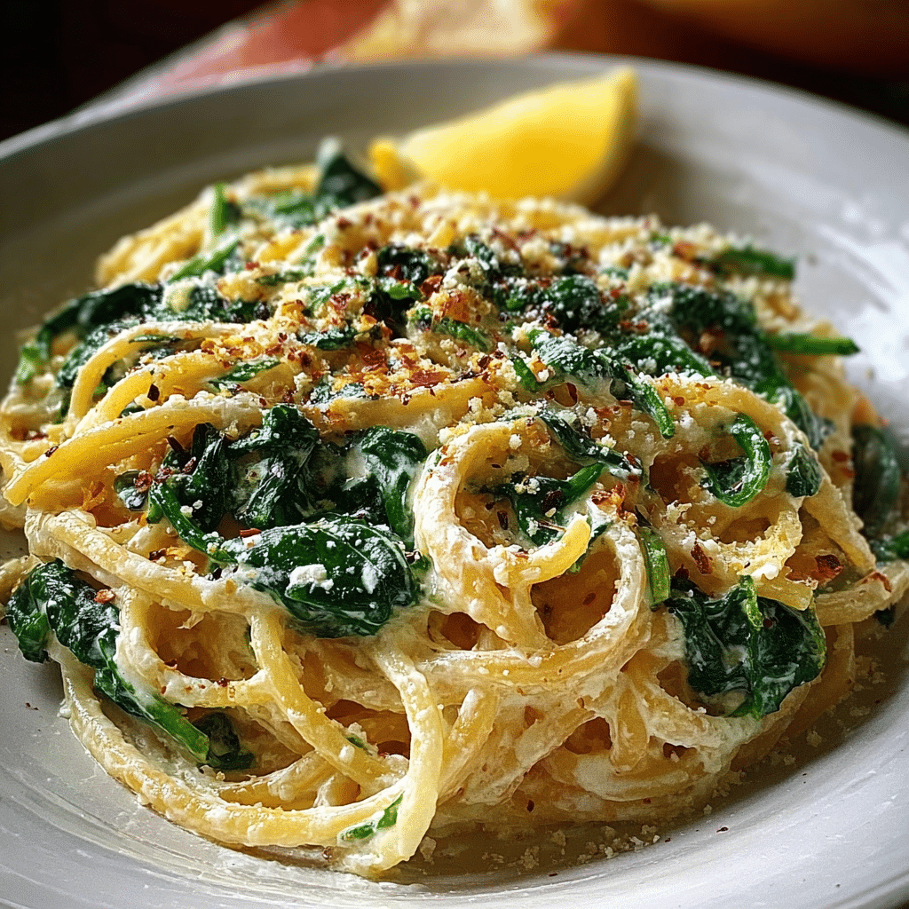 Lemon Ricotta Pasta with Spinach