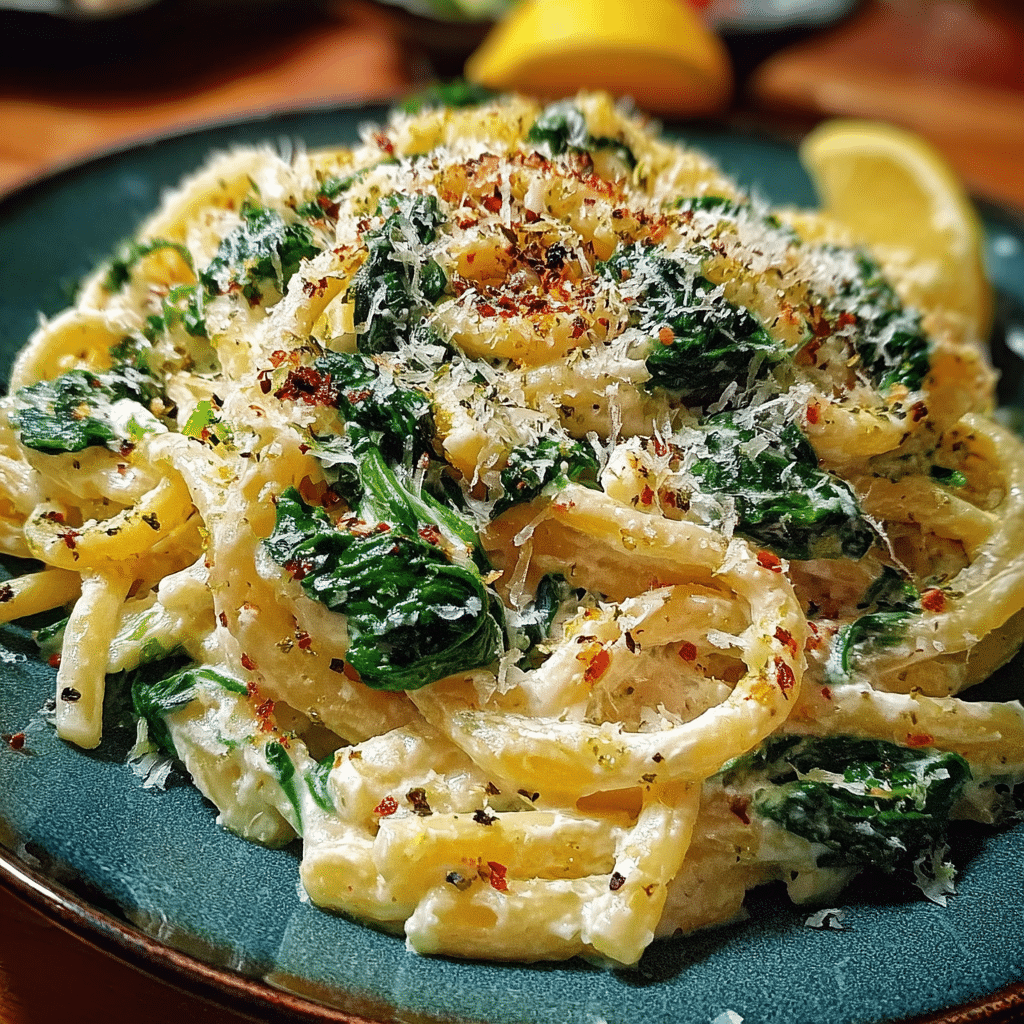 Lemon Ricotta Pasta with Spinach
