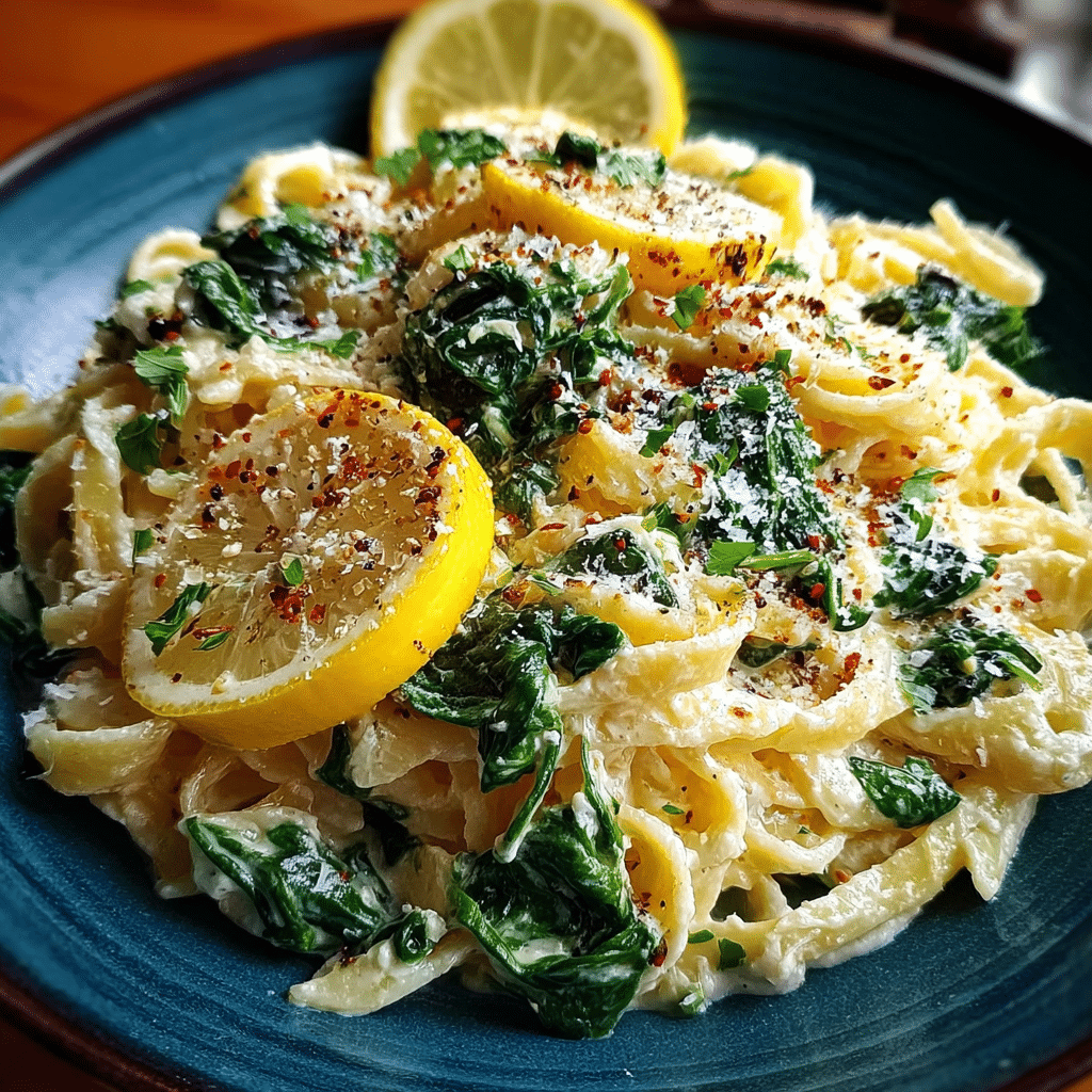 Lemon Ricotta Pasta with Spinach