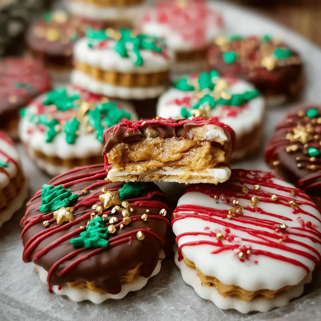 No Bake Christmas Peanut Butter Ritz Crackers